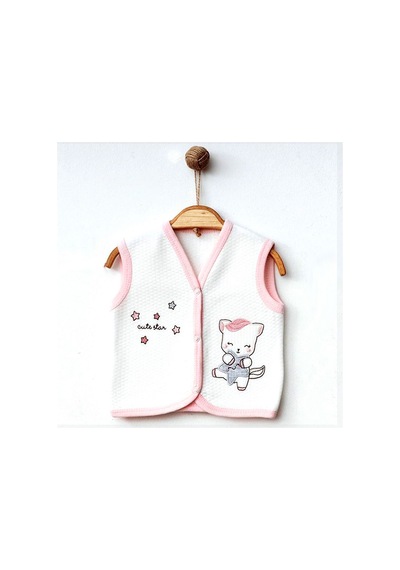 Ekebaby Cute Star Lüks Kapitone Yelek 44116 Beyaz