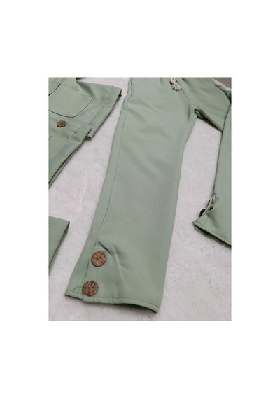 Bubiee Baby Su Yeşili Üst Krop Alt Pantolon 2'li Takım Yeşil