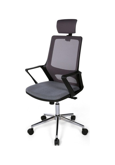 Ofisbazaar Lizz Gri Fileli Yönetici Koltuğu Ergonomik Başlıklı Ofis Koltuğu Gri Gri