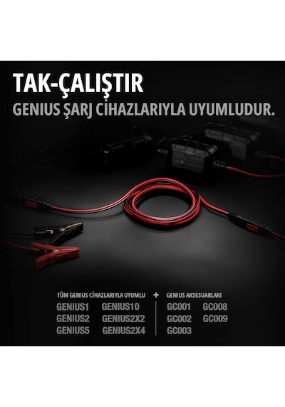 Noco Gc004 Noco Akü Şarj Cihazları İçin 3 Metre Uzatma Kablosu