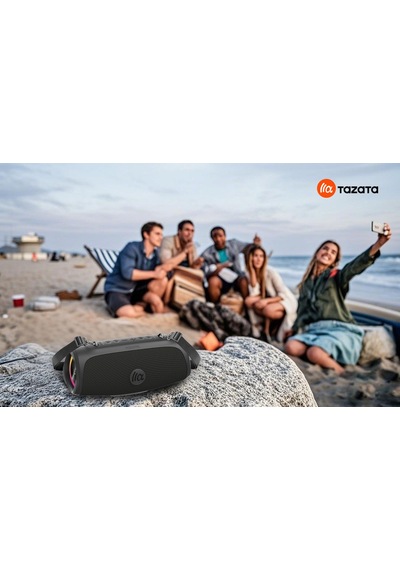 Tazata Boomblast Mini Bluetooth Hoparlör- Gri - 60w Ipx7, 10 Saat Şarj, Powerbank, İnanılmaz Ses