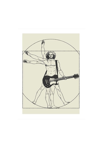 Gitaristin Anatomisi Modern Mdf Tablo 35cm X50cm