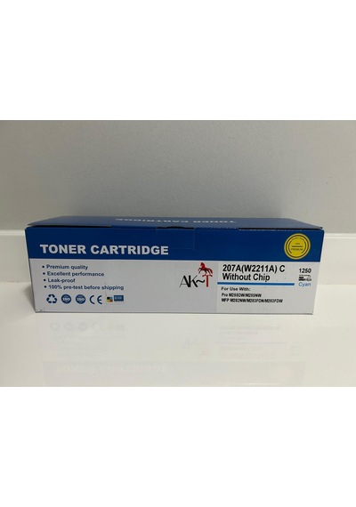 Ak Hp W2211a 207a Chipsiz Mavi Uyumlu Toner 1250 Sayfa