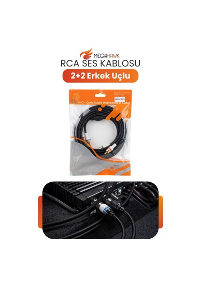 Rca Ses Kablosu 2+2 Erkek Uçlu Audio Kablo Amfi Teyp Bağlantı Kablosu