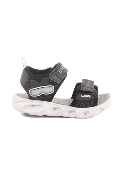 Siyah Cırtlı Işıklı Erkek Çocuk Spor Sandalet 018127 P Siyah