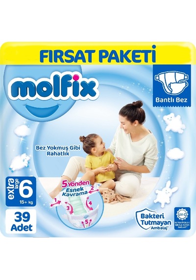 Molfix Bebek Bezi 6 Beden Fırsat Paketi 39 Adet