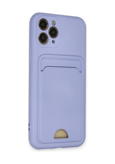 Apple Uyumlu iPhone 11 Pro Uyumlu Kılıf Kelvin Kartvizitli Silikon - Lila
