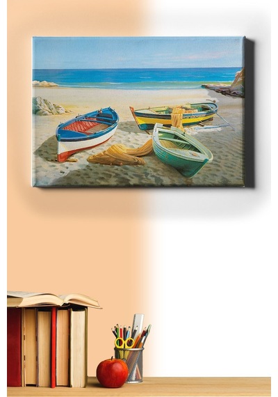 Webstyle Sayılarla Boyama Seti Kasnaklı Terkedilmiş Kayıklar 60 X 75 Cm