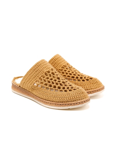 Terlik Kadın Bbs Jmy John May Knitwear Slippers Camel Kahverengi
