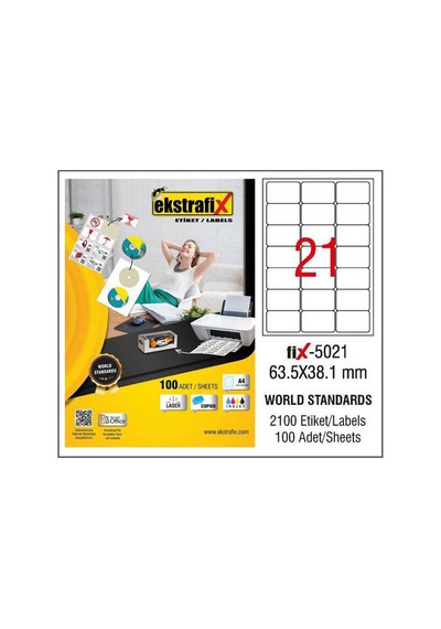 Extrafix Ekstrafix Lazer Etiket 63,5x38,1mm Fix-5021 8699071024064 Diğer