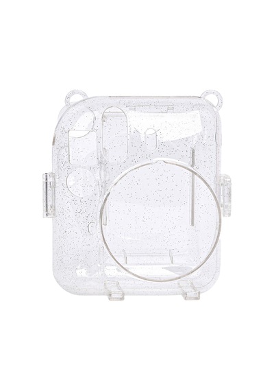 Instax Mini 12 Makine Uyumlu Beyaz Simli Pleksi Kılıf