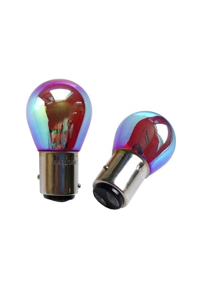1157 Ba15s Diadem Renkli Cam Ampul Rainbow Kaplama Sinyal Stop Geri Vites 12v 2 Adet
