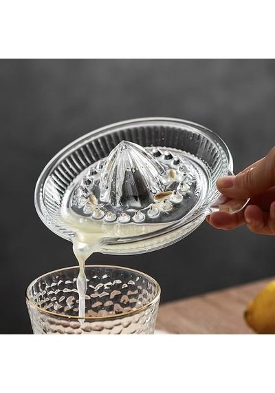 Ayrex Limon Sıkacağı Cam Portakal Ve Narenciye Sıkacağı Manuel Şeffaf Cam Kolay Temizlenir Kulplu Taze Meyve Suyu Diğer