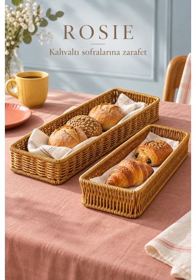 Rosıe 2 Li Dikdörtgen Hasır Görünümlü Sunumluk Karışık