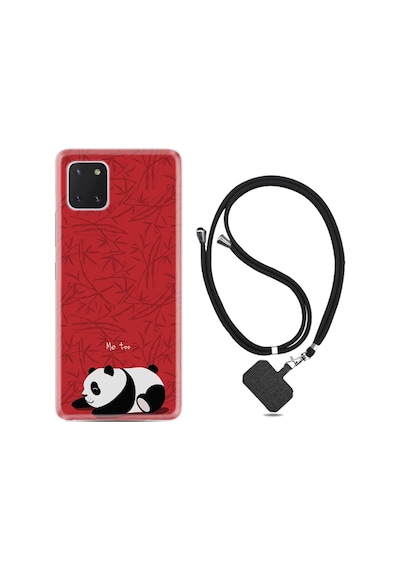 Samsung Galaxy Uyumlu Note 10 Lite Kılıf Resimli Desenli Silikon Boyun Askılı Sleeping Panda 1810