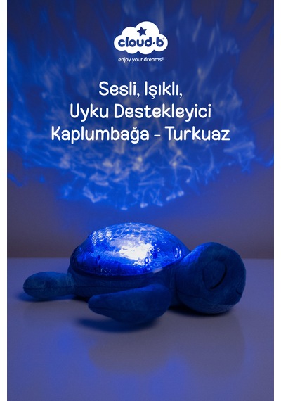 Cloud-b Ağlama Sensörlü ve Melodili Kamplumbağa Uyku Arkadaşı 28x27x10 Cm Mavi
