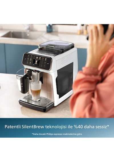 Philips 5500 Serisi Tam Otomatik Espresso Makinesi, Ep5543/90, Beyaz, Gri