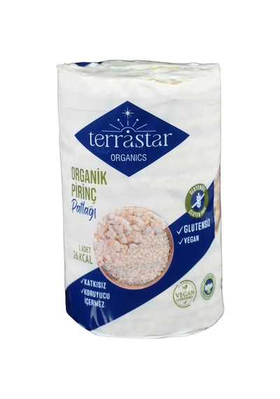 Terrastar Organik Pirinç Patlağı 100 G - Glutensiz Ve Vegan Atıştırmalık 3'li Ekonomik Paket - Tarı