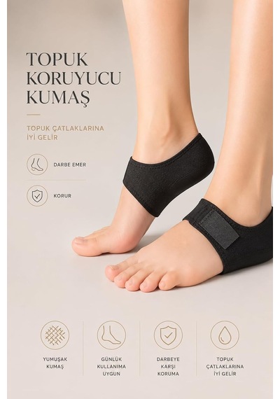 Topuk Dikeni Tabanlık Topukluk Kumaş Çorabı Ve Ayak Masaj Silindiri