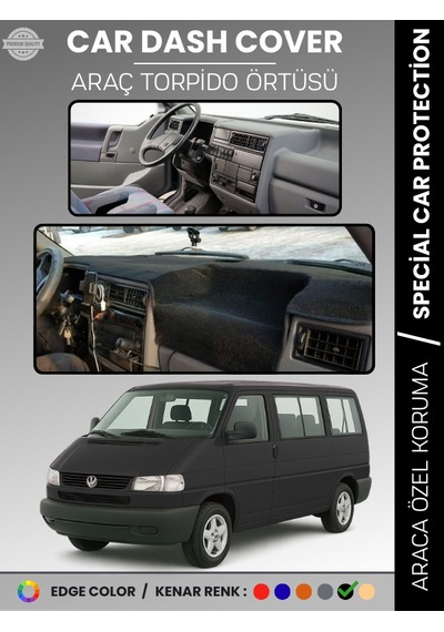 Volkswagen Transporter T4 1990-2003 Torpido Örtüsü Ön Göğüs Koruma Torpido Koruma Tam Uyum Kaymaz - 596 Stiloto