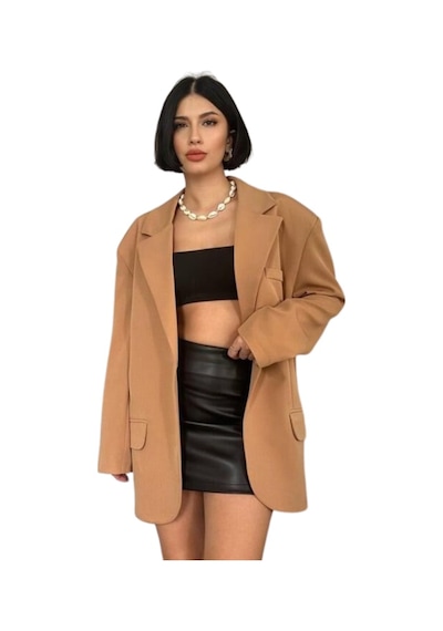 Oversize Ceket - Taba