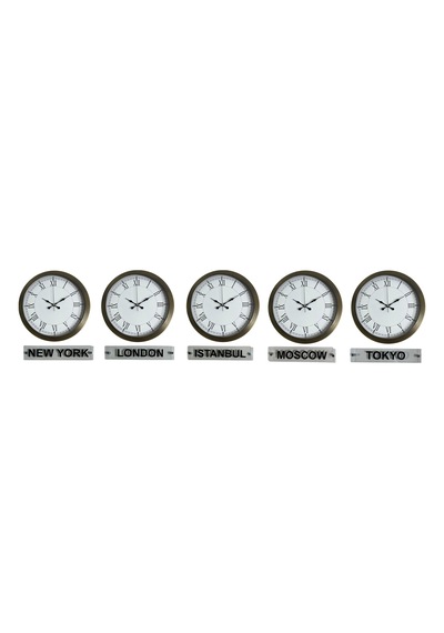Retro World Time Series 36 Cm Metal Tabelalı Dünya Saati Çok Renkli
