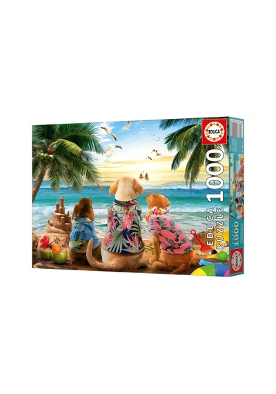 Educa 1000 Parçalı Sahildeki Köpekler Puzzle - 20291 - Dogs On The Beach