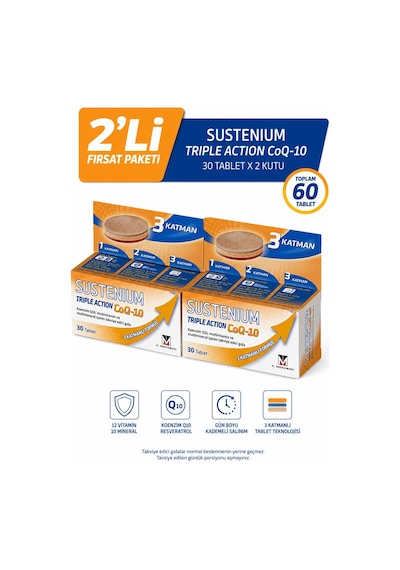 Sustenium Triple Action Coq-10 30 Tablet 2 Adet