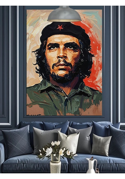Küba Devrimci Lideri Che Guevara Dekoratif Kanvas - Mdf Ahşap Tablo