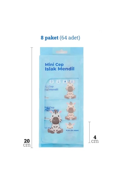 Baysa Alkolsüz Bitki Özlü Mini Islak Cep Mendili - 8'li 24 Paket 24'lü Set