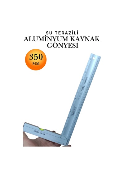 Alüminyum L Gönye Su Terazili Cetvel Kaynak Kaynakçı Marangoz Gönyesi 350 Mm Profesyonel 90 Derece Dik Açı Ölçer Cetveli İnşaat Ustası Metal Demir İşleme Cetvelleri El Aletleri Ölçü Aleti Takımı 35cm