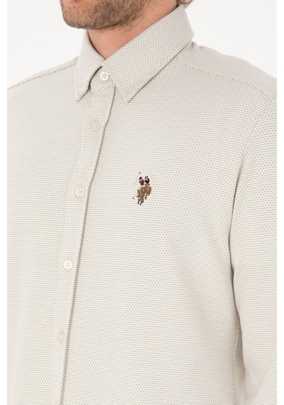 U.s. Polo Assn. Erkek Ekru Gömlek Örme 50315877-vr019 Ecru