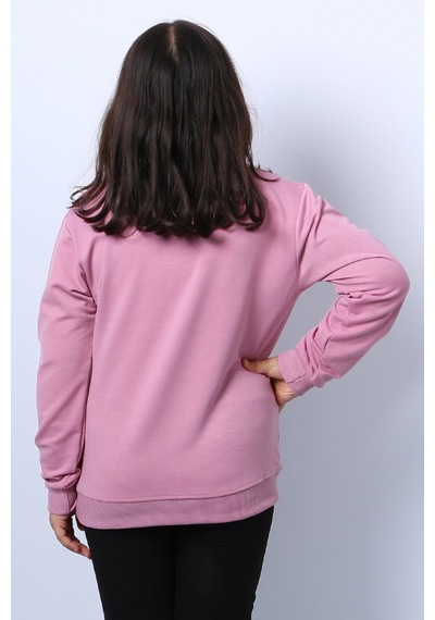 Kız Çocuk Sweat Ribanalı Cepli C43 Pembe