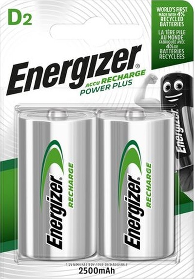 Energizer Power Plus D 2500 mAh D Boy Ni-MH Şarj Edilebilir Pil 2'li