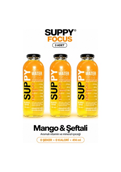 Suppy Vitamin Water Focus 3 Adet 414 Ml