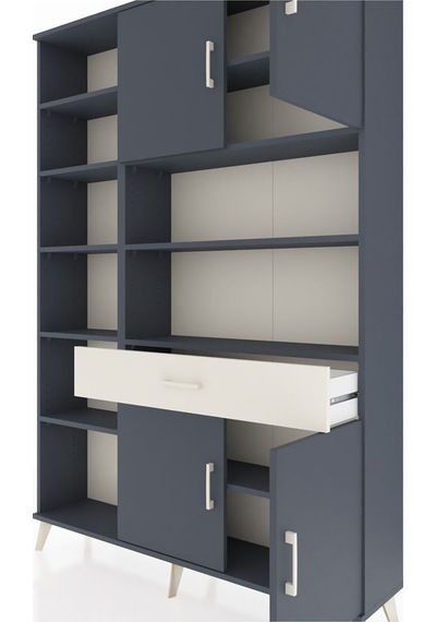 Arges Dolap 10 Raflı Tek Çekmeceli 4 Kapaklı 132x30x195 Antrasit-antrasit/aytaşı Antrasıt/aytası Arges Dolap 10 Raflı Tek Çekmeceli 4 Kapaklı 132x30x195 Antrasit-antrasit/aytaşı Antrasıt/aytası