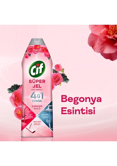 Cif Jel Yüzey Temizleyici Çiçek Ferahlığı 750 Ml X4 Diğer