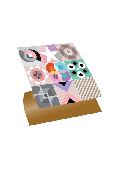 Tink KENDİNDEN YAPIŞKANLI NAİF DESENLİ PVC KARO 30X30 CM