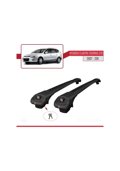 Hyundai Elantra Touring Fd 2007-2011 Arası İle Uyumlu Ace-1 Ara Atkı Tavan Barı Siyah