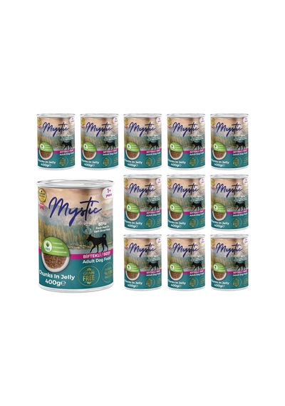 Mystic Yetişkin Köpek Biftekli Ve Jöleli Konserve Yaş Mama 400 Gr X 12 Adet