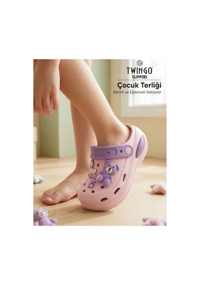 Twingo Çocuk Emojili Cross Ortopedik Günlük Terlik Unisex Pembe