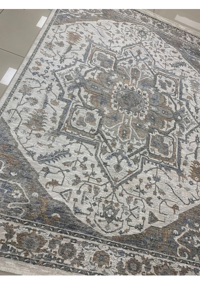 Merinos Halı Valeria 91047 110 Serisi Salon Oturma Yatak Odası Halısı Gri - Krem