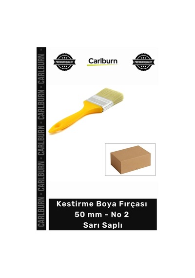 Boyafırçası Profesyonel Ergonomik Kaliteli Boyacı Kestirme Boya Fırçası 50 Mm No 2 Sarı Saplı