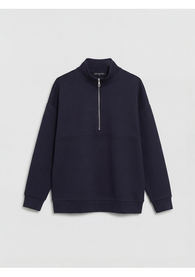 Lcw Comfort Lacivert Dik Yaka Soft Touch Kadın Sweatshirt