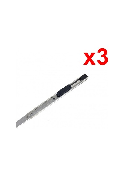 Trobus Falçata Tipi Dar Maket Bıçağı Çelik İnce Uçlu 9 Mm 3 Adet
