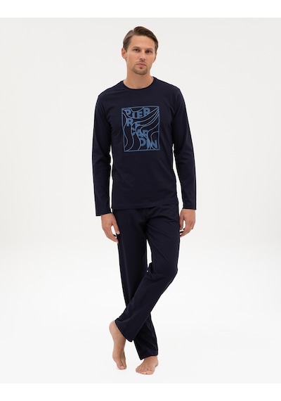 Pierre Cardin Erkek Lacivert Pijama Takım 50322653-200 Lacivert
