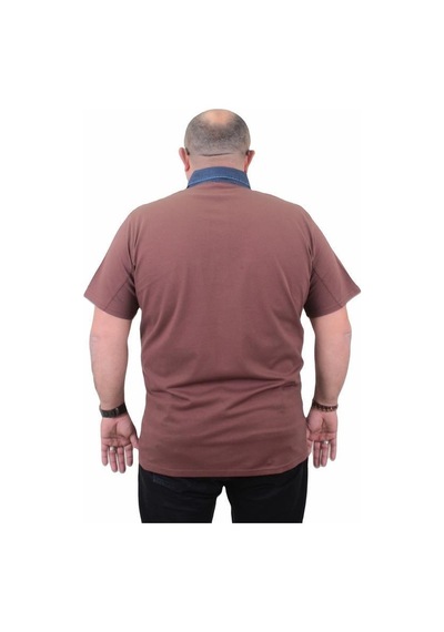 Starbattal Büyük Beden Polo Kot Yaka Tişört 23420 Taba-Taba