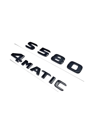 Benz S580 Ve 4matic Piano Bagaj Yazısı Seti 2'li 3m 3d Abs