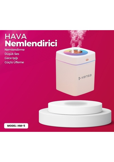 Kensa HM5 RGB Led 3000 ML Ultrasonik Hava Nemlendirici Buhar Makinesi