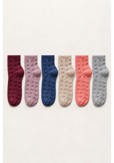 Socketta Kadın Yumuşak Dokulu Desenli Bambu Havlu Patik Çorap 6 Farklı Renkli Premium Set Bordo-lacivert-violet-bej-coral-gri Socketta Kadın Yumuşak Dokulu Desenli Bambu Havlu Patik Çorap 6 Farklı Renkli Premium Set Bordo-lacivert-violet-bej-coral-gri